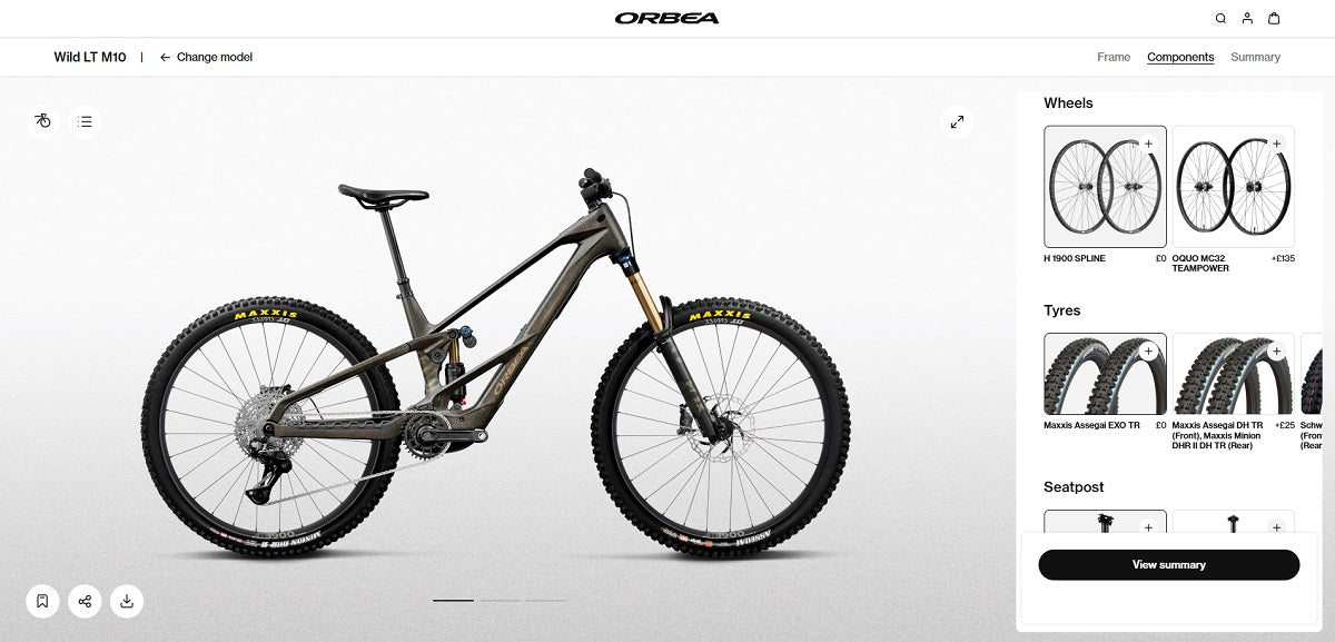 2027 Orbea Wild LT Avinox M2S Wheel and Tyre Options Customisation MyO