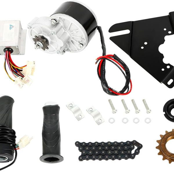 Electric Bicycle Motor Kit, 24V 250W E-Bike Conversion Kit, Electric Bicycle Retrofit w/Brushed Controller, DIY Powerful Electric Scooter Motor Kit Chain Drive Convert for 16-28''Wheel