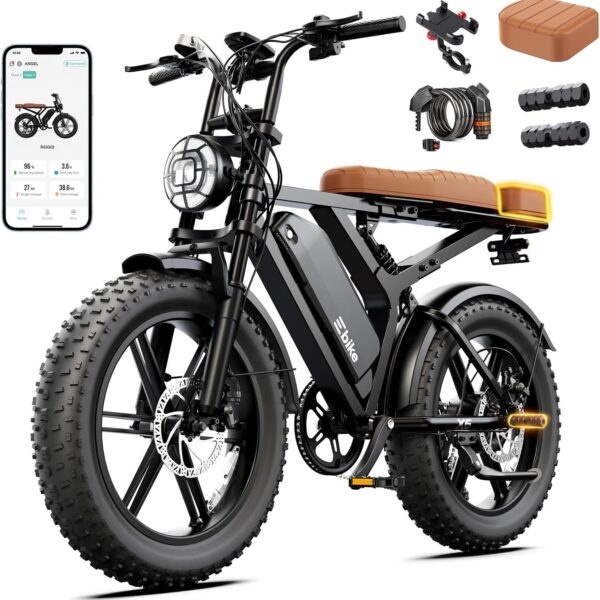 SISIGAD Electric Bike for Adults, 2000W Peak Motor E Bike with 48V Removable Battery, 65-120 Miles Range Electric Bicycle, 20 * 4″ New All-Terrain Ebike with 7 Speeds, Full Suspension