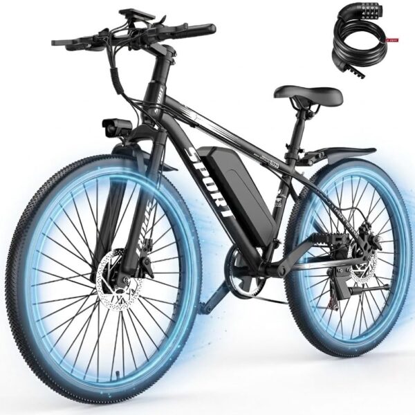ASKGO Electric Bike for Adults, 1500W Peak Motor, 7 Speed, 26″ Tire Ebike