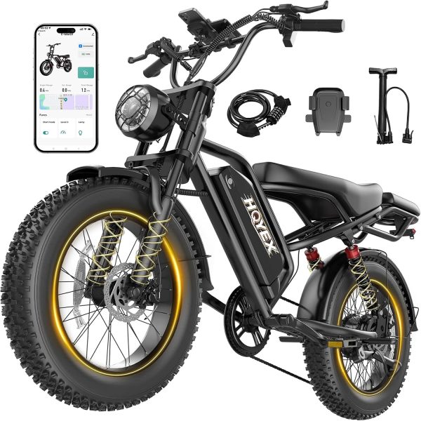 Electric Bike for Adults, 1500W Brushless Motor Ebike, 20" Fat Tire Electric Bicycles, 48V 20Ah Battery, 31MPH Top Speed with Dual Suspension E Bikes