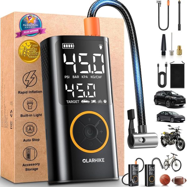 OlarHike Tire Inflator Portable Air Compressor,Cordless Electric Bike Pump